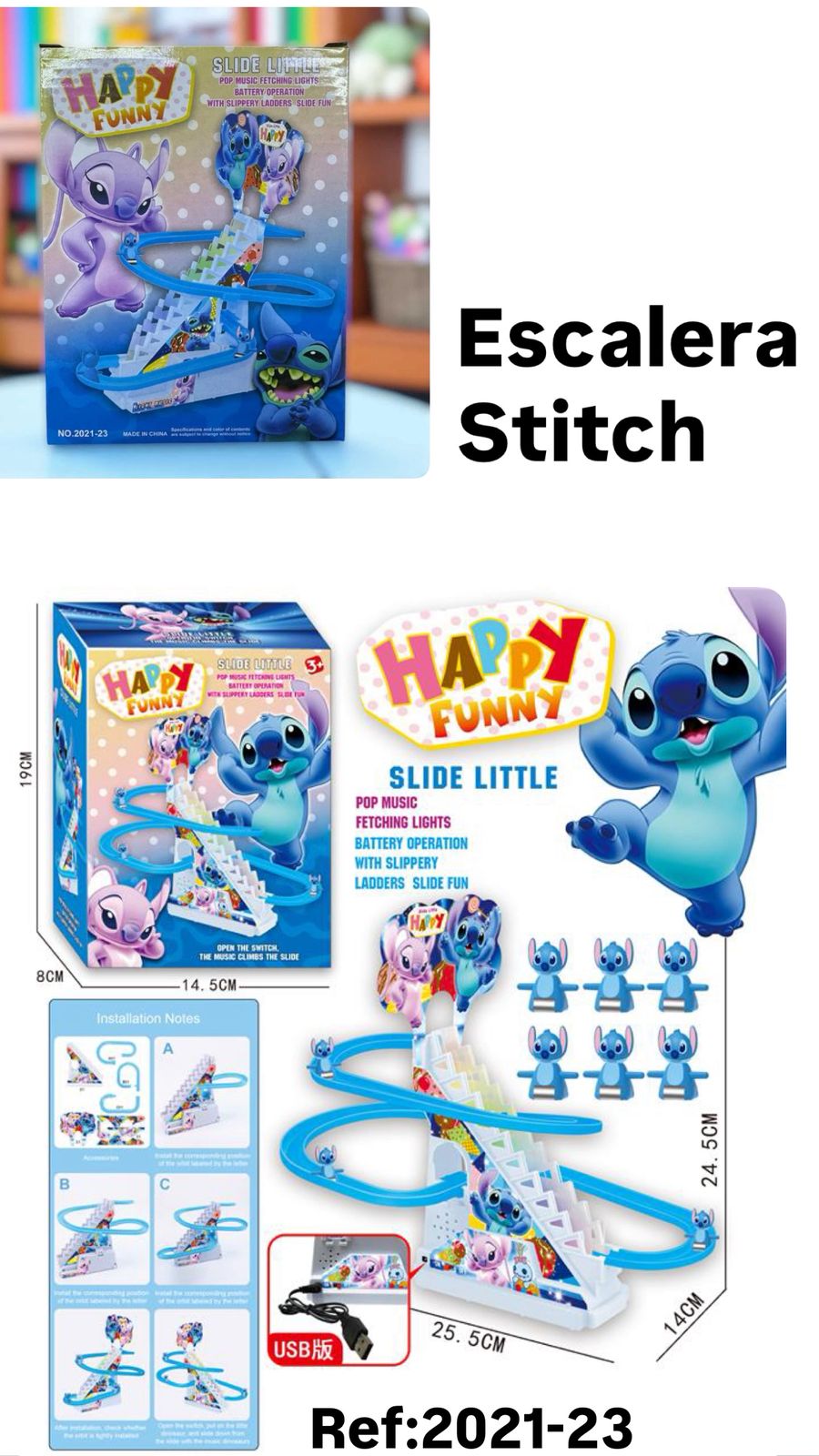 🟦🎢 ESCALERA STITCH – DIVERSIÓN QUE NO SE DETIENE 🎢🟦