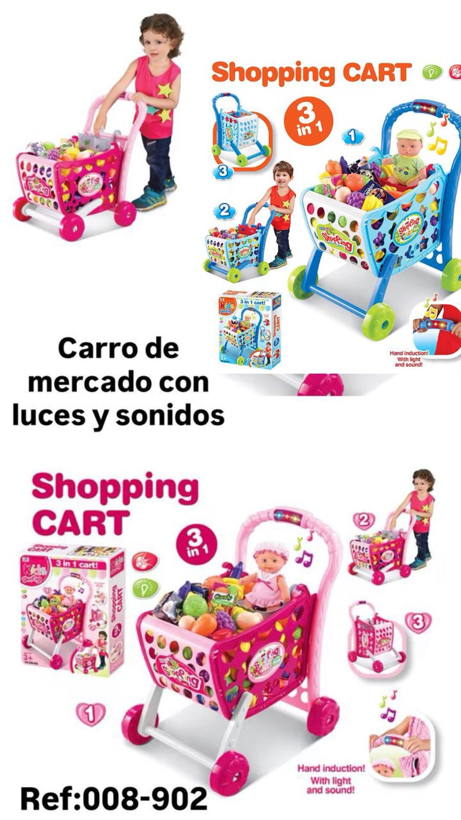 🛒✨ CARRITO DE MERCADO CON LUCES Y SONIDOS ✨🛒