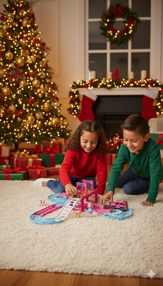 🎀🏁 PISTA ROSADA GIGANTE PREMIUM – 127 PIEZAS 🏁🎀